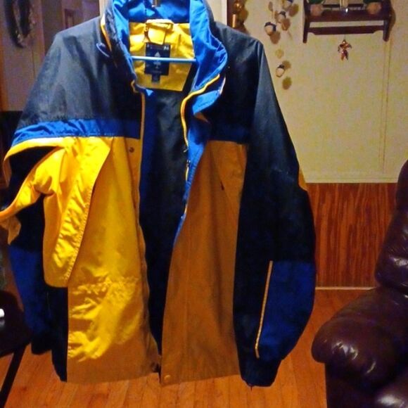Round Tree & York Y2K Windbreaker Yellow & Blue Sportwear Packable Jacket M - Picture 3 of 12